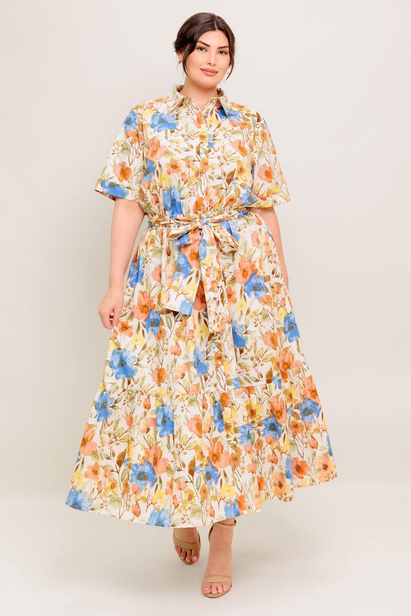 HAZEL DREAM IVORY WOVEN MIDI DRESS Flying Tomato